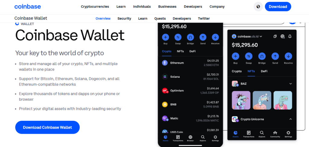 Coinbase Wallet is part of the popular and the best cryptocurrency wallets in Nigeria.